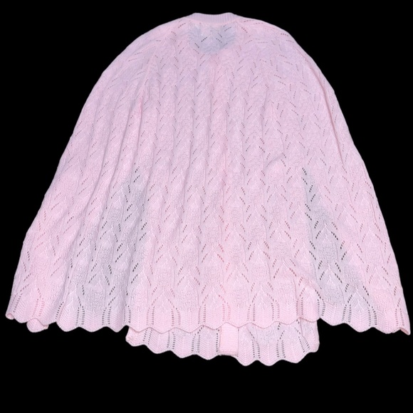 Vtg Womens Cardigan Sweater Medium Cape Shawl Open Weave Design Button USA Lot - Picture 5 of 16